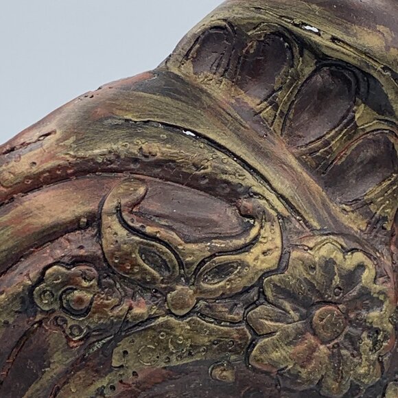 Vintage Mardi Gras Theatrical Face Mask on Stand Copper Brass ‘Antique’ Finish - Picture 11 of 15